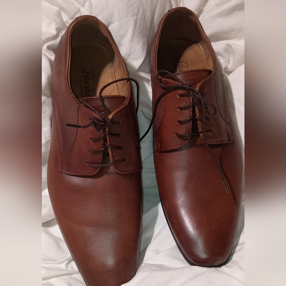 Florsheim Men's Brown Leather Dress Shoes Kierland Plain Toe Oxfords 10.5 EEE